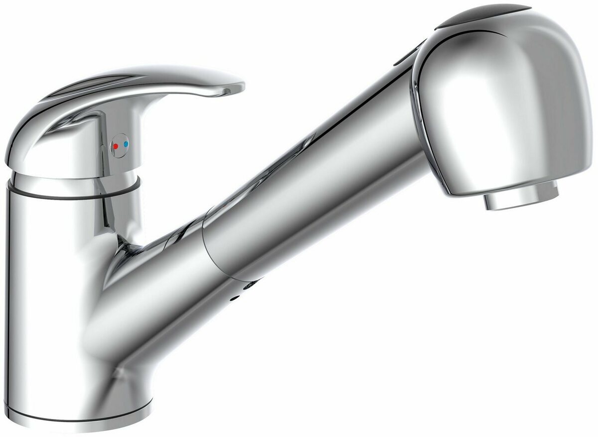 Bild 1 von Schütte Spültischarmatur Albatros mit Geschirrbrause, Niederdruck Armatur Küche, 150° schwenkbar, Chrom