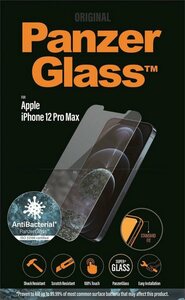 PanzerGlass iPhone 12 Pro Max Antibakteriel Standard Fit für Apple iPhone 12 Pro Max, Displayschutzglas