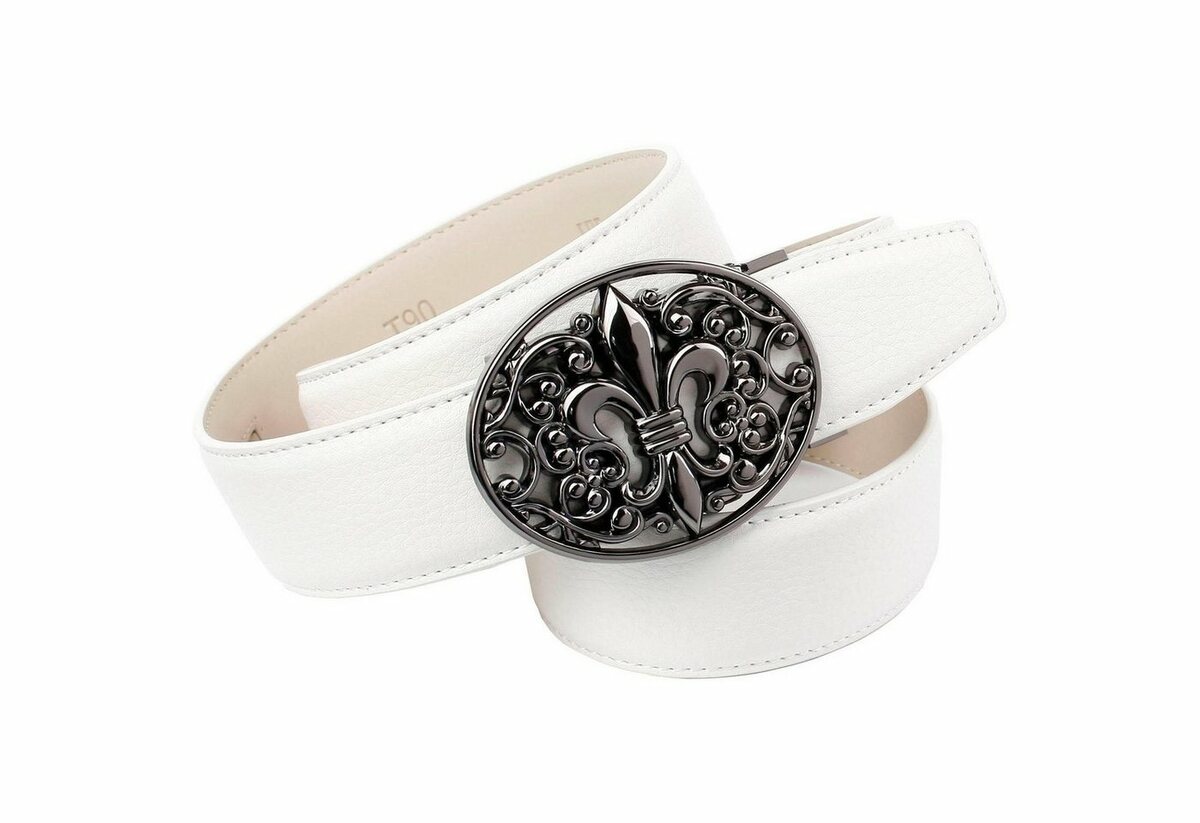 Bild 1 von Anthoni Crown Ledergürtel mit anthrazitfarbener Lilien-Schließe