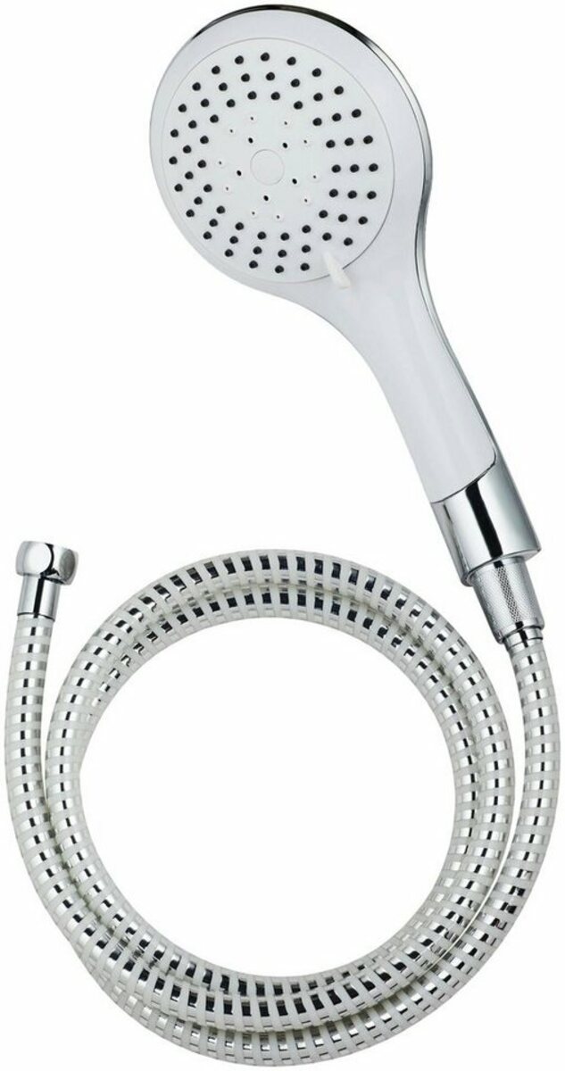 Bild 1 von Schütte Handbrause BROADWAY, (Set), Duschkopf mit Schlauch, Brausekopf mit 5 Funktionen, Chrom/Weiß