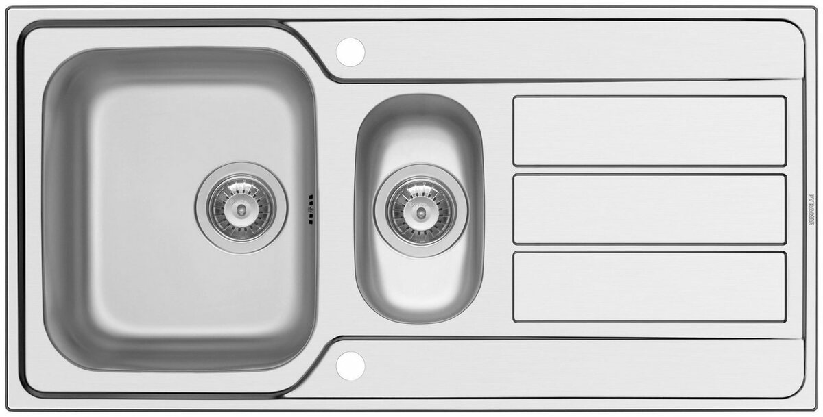 Bild 1 von Pyramis Edelstahlspüle Athena, rechteckig, 100/50 cm