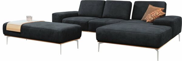 Bild 1 von W.SCHILLIG Ecksofa run, mit elegantem Holzsockel, Füße in Chrom glänzend, Breite 279 cm