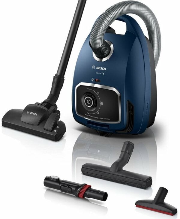 Bild 1 von BOSCH Bodenstaubsauger BGL6XSIL3, Serie 6, blau, 600 W, mit Beutel, extra leise (69 dB), langes Kabel