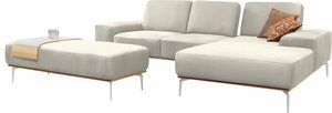 W.SCHILLIG Ecksofa run, mit elegantem Holzsockel, Füße in Chrom glänzend, Breite 279 cm