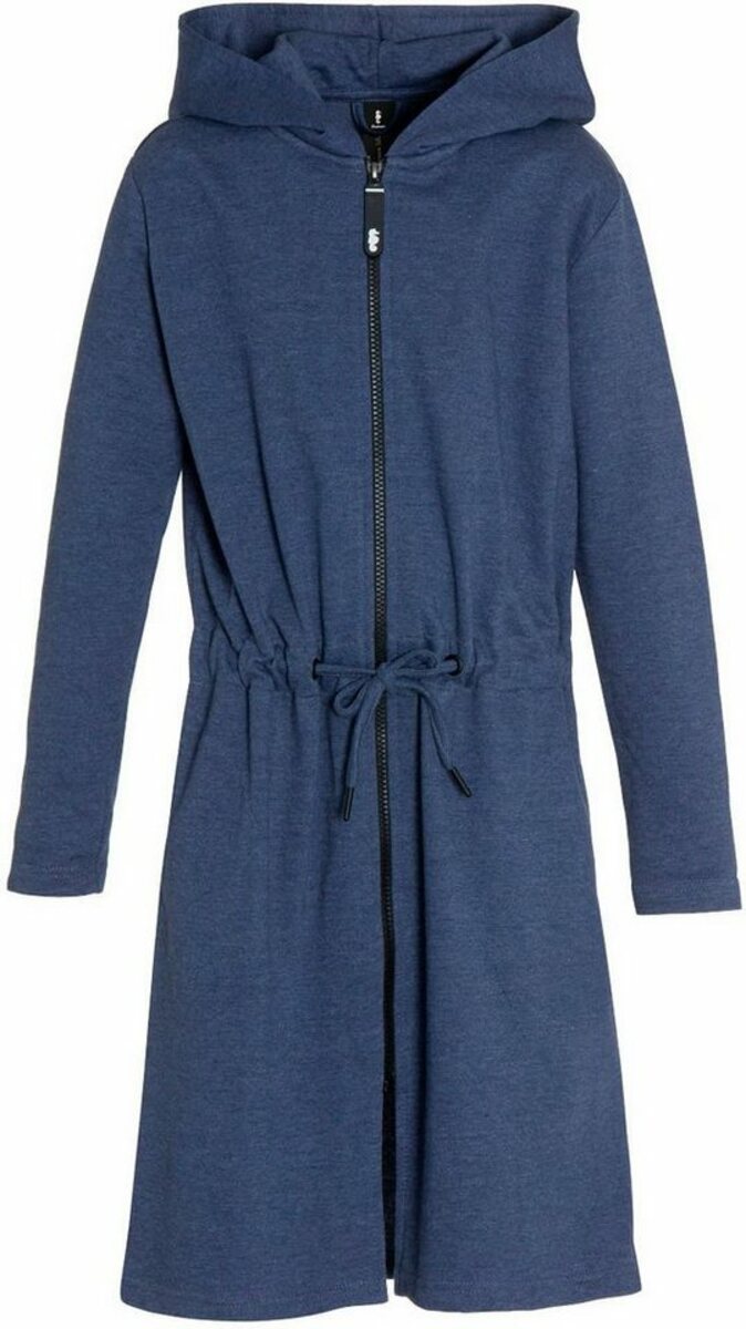 Bild 1 von Seahorse Kinderbademantel Taylor, Langform, Jersey, Kapuze, Reißverschluss, in meliertem Uni-Look