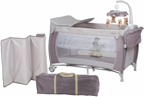 Bild 1 von BabyGo Baby-Reisebett Sleeper Deluxe, beige, mit Musik-Mobile