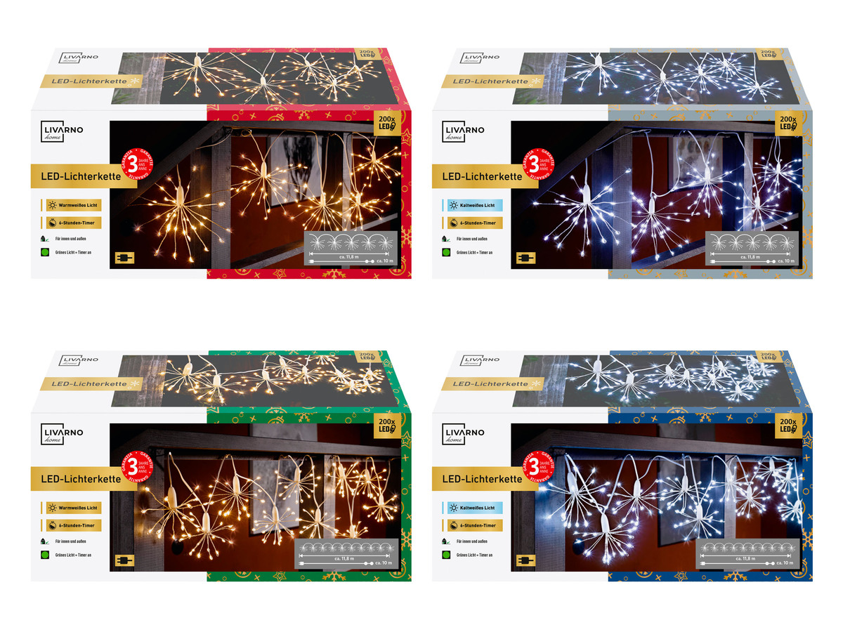 Bild 1 von LIVARNO home LED-Lichterkette, in Pusteblumen-Form, 200 LEDs