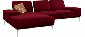 W.SCHILLIG Ecksofa run, mit elegantem Holzsockel, Füße in Chrom glänzend, Breite 279 cm