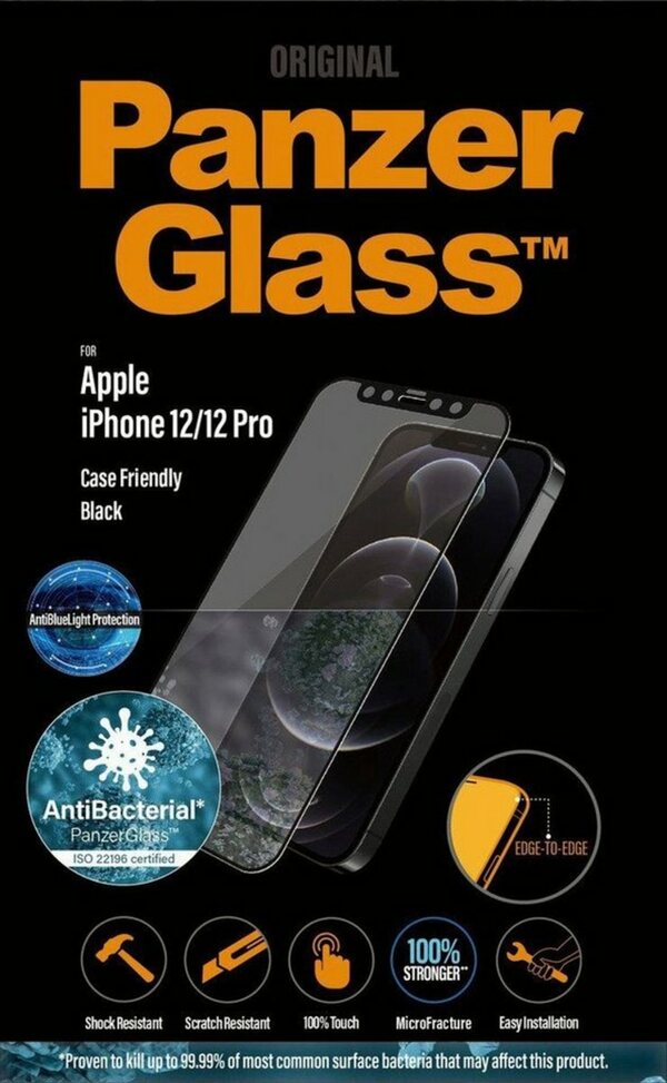 Bild 1 von PanzerGlass E2E iPhone 12/12 Pro Anti-Bluelight, Antibakteriell für Apple iPhone 12, Apple iPhone 12 Pro, Displayschutzglas, 3D-Touch fähig