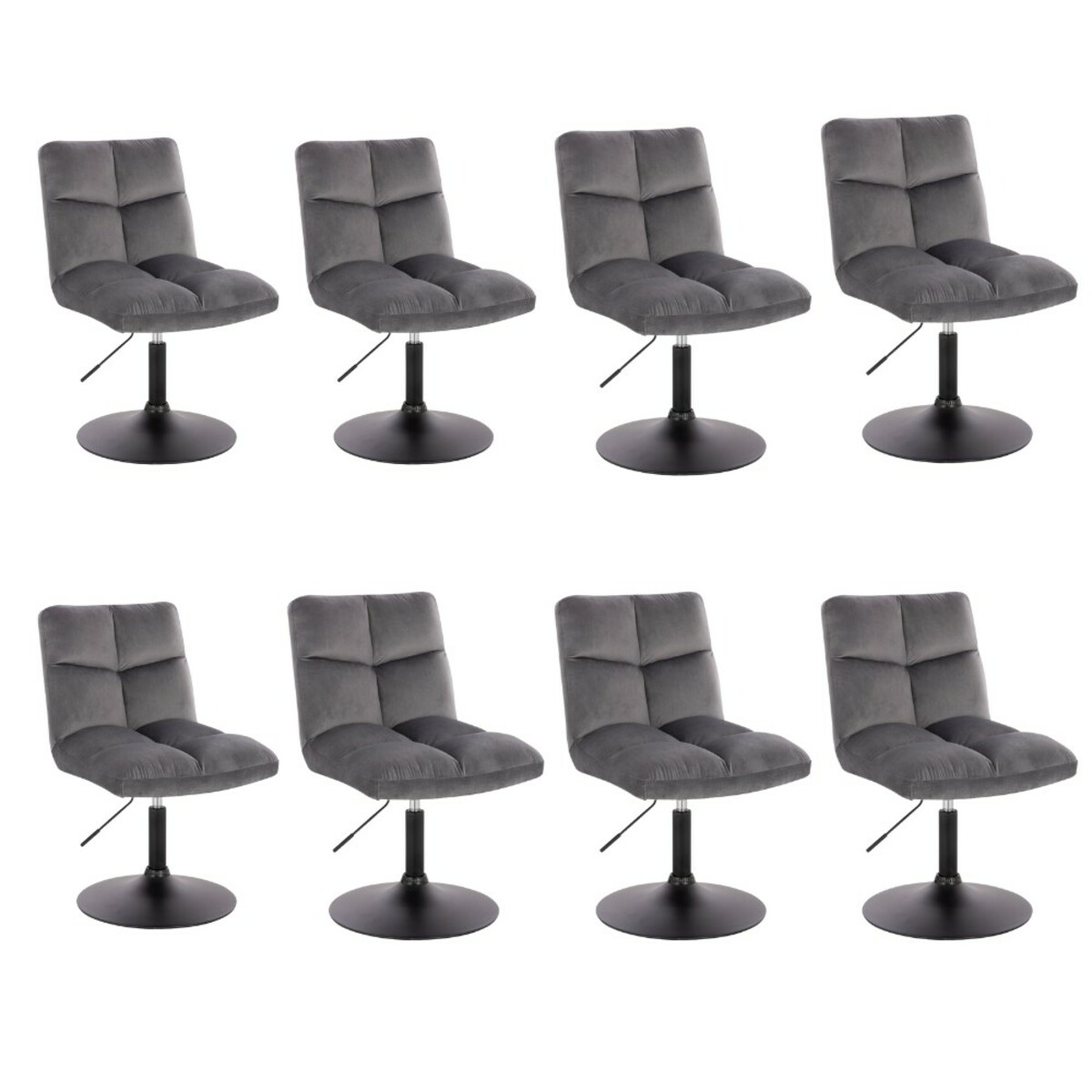 Bild 2 von HOME DELUXE Pokerstuhl drehbar 8er Set ACE - Hellgrau