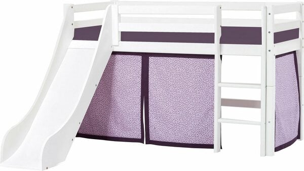 Bild 1 von Hoppekids Hochbett «Beautiful Bloom» (Set) 70x160 mit Rutsche, Vorhang & Matratze