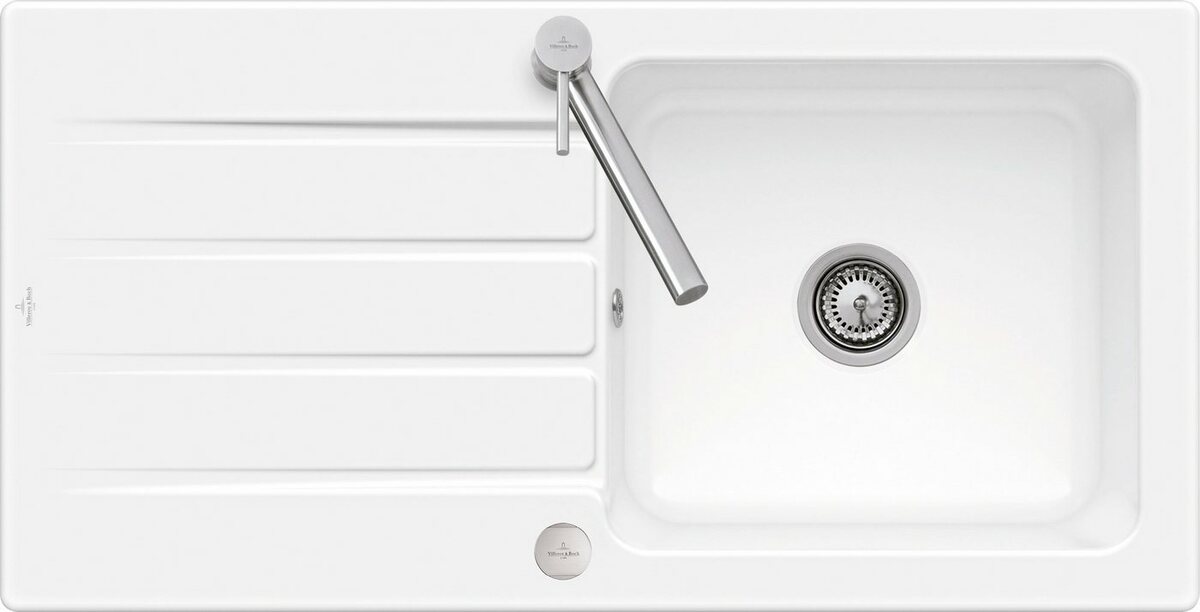 Bild 1 von Villeroy & Boch Küchenspüle Architectura 60, rechteckig, 100/20 cm, (inklusive Ablaufgarnitur mit Excenterbetätigung), reversibel, vorgebohrt mit 2 Hähnlöchern, Keramik, 1000 x 510 mm
