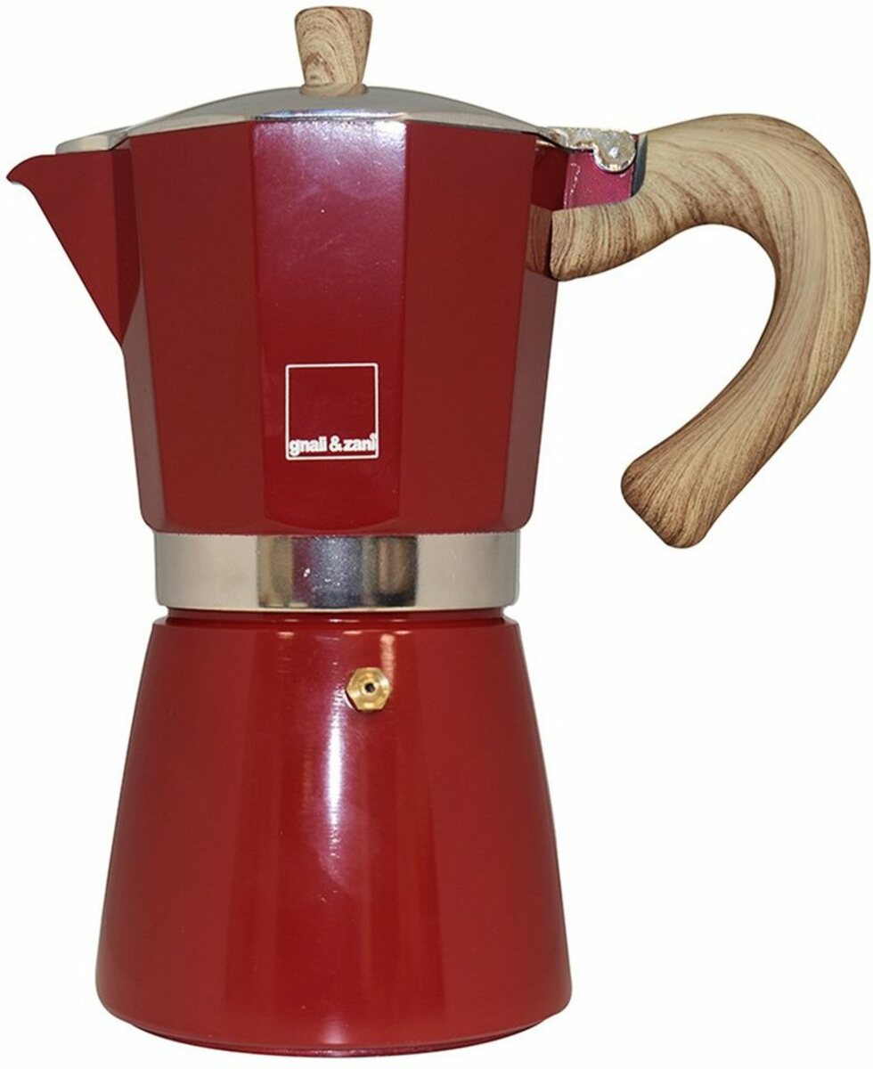 Bild 1 von gnali & zani Espressokocher Venezia, Aluminium mit Softtouch-Griff in Holzoptik, Induktion
