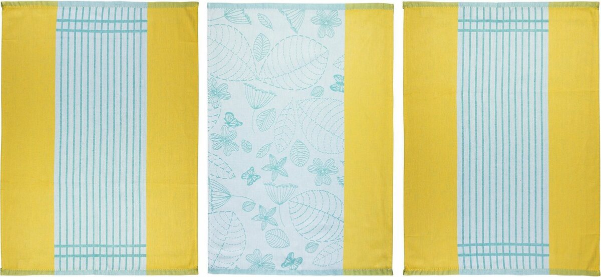 Bild 1 von stuco Geschirrtuch Schmetterling, (Set, 9-tlg., 3x Schmetterling Motiv, passend 6 weitere Geschirrtücher Streifenoptik)