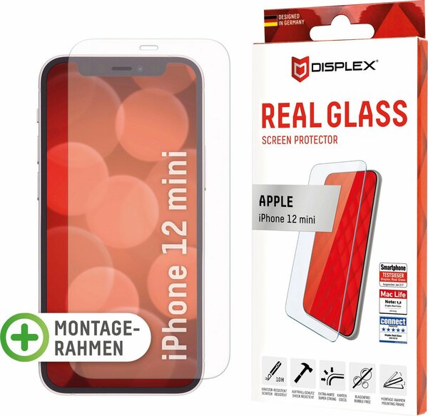 Bild 1 von Displex DISPLEX Real Glass Panzerglas für Apple iPhone 12 mini (5,4) für Apple iPhone 12 Mini, Displayschutzglas, 1 Stück