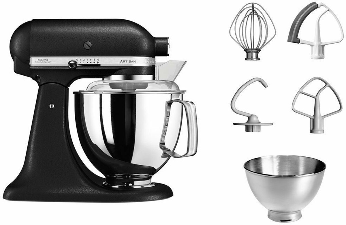 Bild 1 von KitchenAid Küchenmaschine Küchenmaschine 5KSM175PSEBK GUSSEISEN SCHWARZ, 400 W, 4,8 l Schüssel