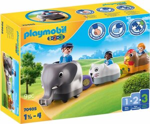 Playmobil® Konstruktions-Spielset Mein Schiebetierzug (70405), Playmobil 1-2-3, (9 St), Made in Europe