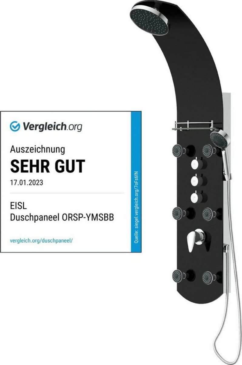 Bild 1 von Eisl Duschsäule KARIBIK, Höhe 140 cm, 6 Massagedüsen, Wellness Duschsystem mit Armatur und Regendusche