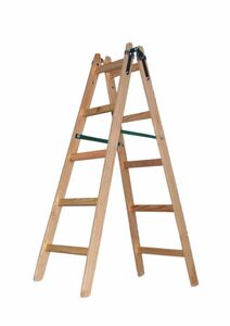 Vago-Tools Holzleiter Leiter Trittleiter 2 x 5 Stufen zweiseitige Klappleiter