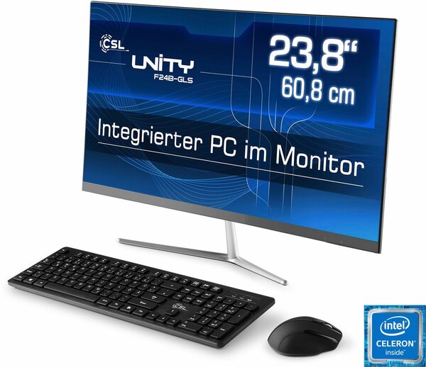 Bild 1 von CSL Unity F24-GLS mit Windows 10 Pro All-in-One PC (23,8 Zoll, Intel Celeron N4120, UHD Graphics 600, 8 GB RAM, 1000 GB SSD)