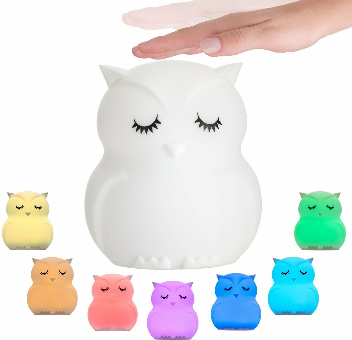 Bild 1 von Pauleen LED Nachtlicht Night Owl, Farbwechsel, LED fest integriert, Farbwechsler, 2,5W, USB, Weiß, 5V, Silikon, Farbwechselfunktion