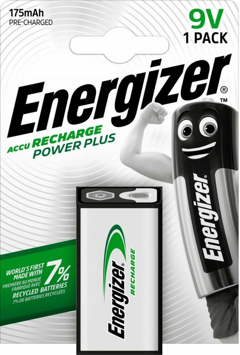Bild 1 von Energizer 1 Stück NiMH Power Plus, E-Block (9V), 175 mAh Akku Block (1 St)