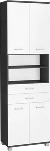 Schildmeyer Hochschrank Mobes Breite/Höhe: 59,8/193,7 cm, Badschrank mit 2 breiten Schubkästen