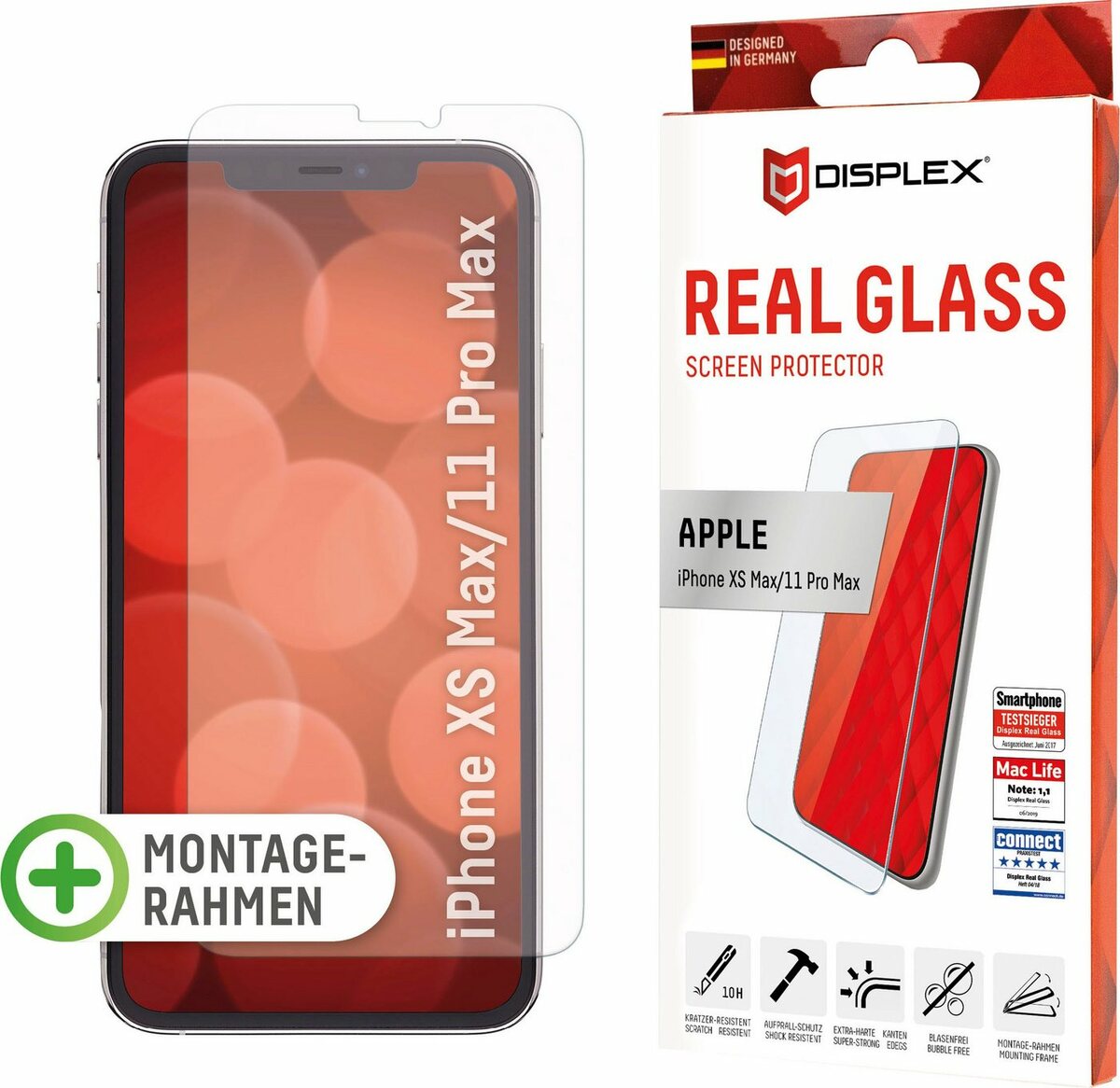 Bild 1 von Displex DISPLEX Real Glass Panzerglas für Apple iPhone XS Max/11 Pro Max für Apple iPhone 11 Pro Max, Apple iPhone XS Max, Displayschutzglas