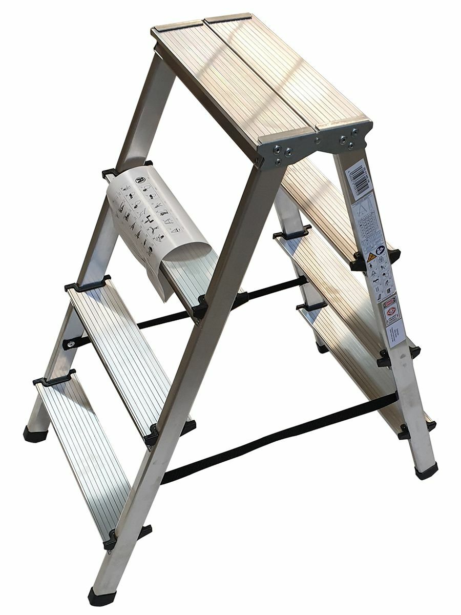 Bild 1 von Vago-Tools Leiter Trittleiter Klappleiter zweiseitige Haushaltsleiter 2x4 Stufen