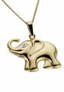 Bild 1 von Firetti Kettenanhänger Schmuck Geschenk, Elefant, teilweise rhodiniert und glanzvoll, mit Diamant, Made in Germany