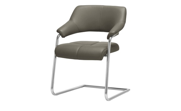 Bild 1 von JOOP! Leder-Schwingstuhl  Loft grau Maße (cm): B: 64 H: 86 T: 61 Stühle