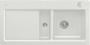 Villeroy & Boch Küchenspüle Subway 60, rechteckig, 100/20 cm, (inklusive Ablaufgarnitur mit Excenterbetätigung), vorgebohrt mit 2 Hähnlöchern, aus Keramik, 1000 x 510 mm, CeramicPlus