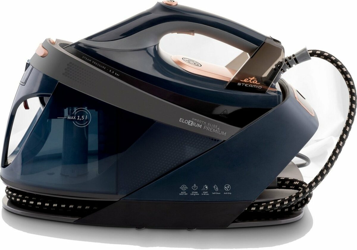 Bild 1 von eta Dampfbügelstation STEAMIO ETA129090000, Dampfdruck bis 5,5 Bar, Dampfaustritt bis 120 g/Min, Tank 1,5 l
