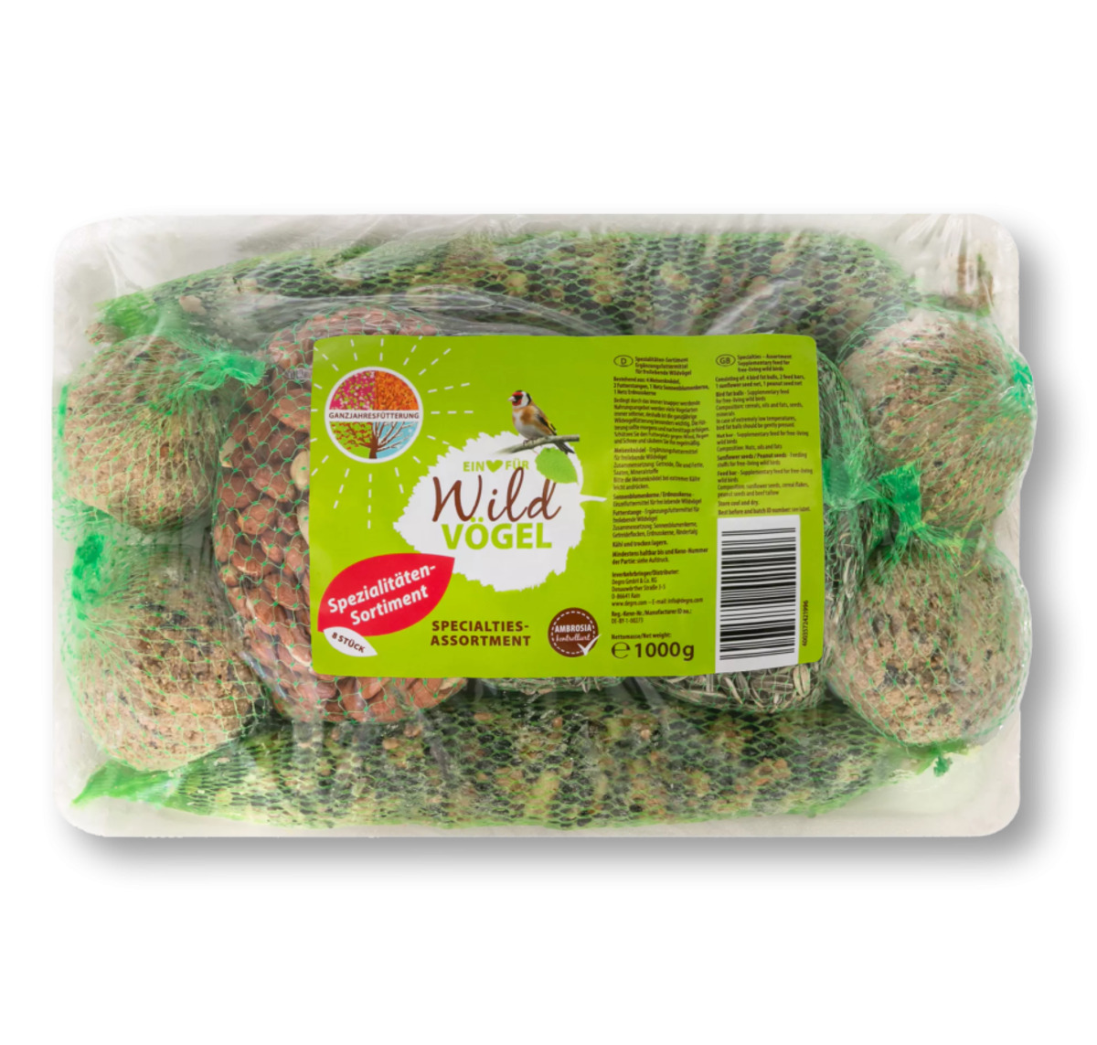 Bild 1 von Wildvogelfutter Spezialitäten-Sortiment »8-teilig«