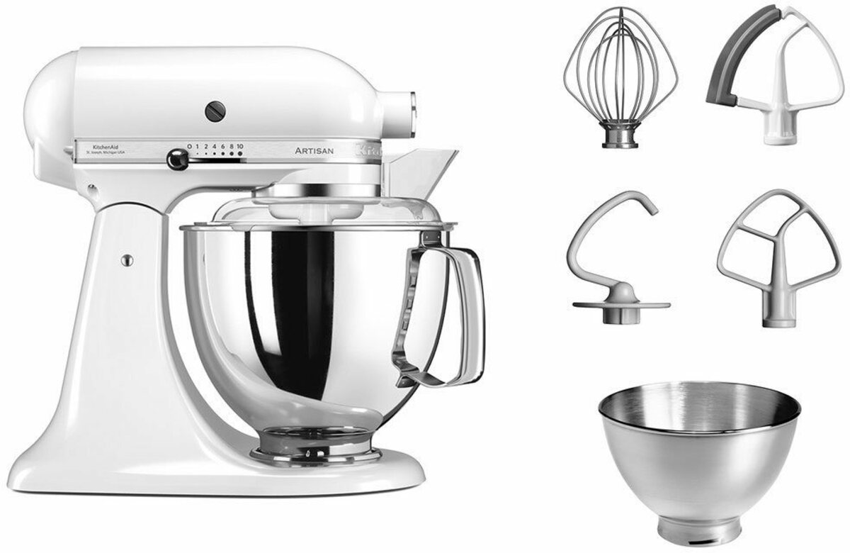 Bild 1 von KitchenAid Küchenmaschine 5KSM175PSEWH WEISS, 300 W, 4,8 l Schüssel