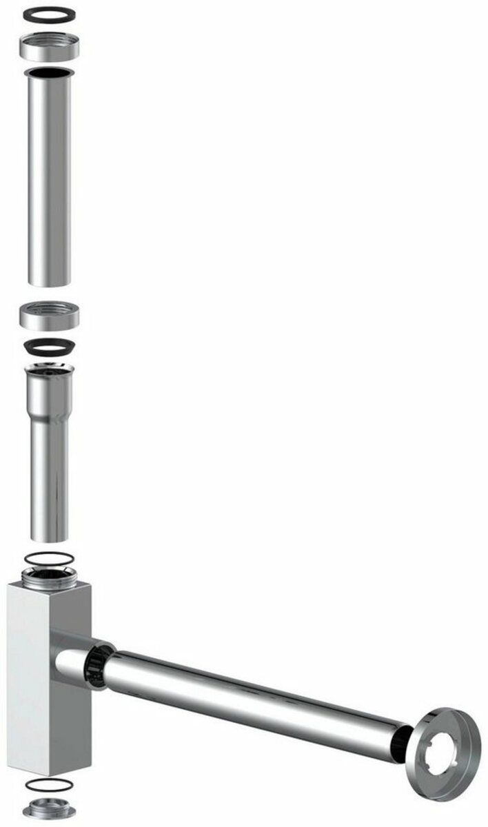 Bild 1 von Kirchhoff Siphon Design-Siphon, Flaschensiphon, Wandrohr 30cm, Chrom, 1 1/4" x 32 mm
