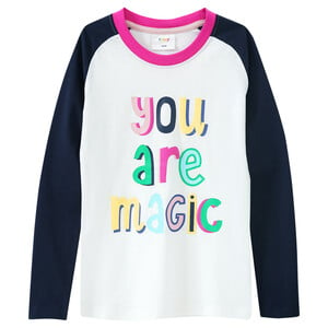 Mädchen Langarmshirt mit Message-Print