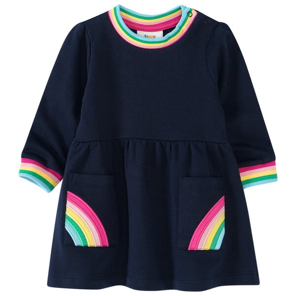 Bild 1 von Baby Sweatkleid mit bunten Bündchen