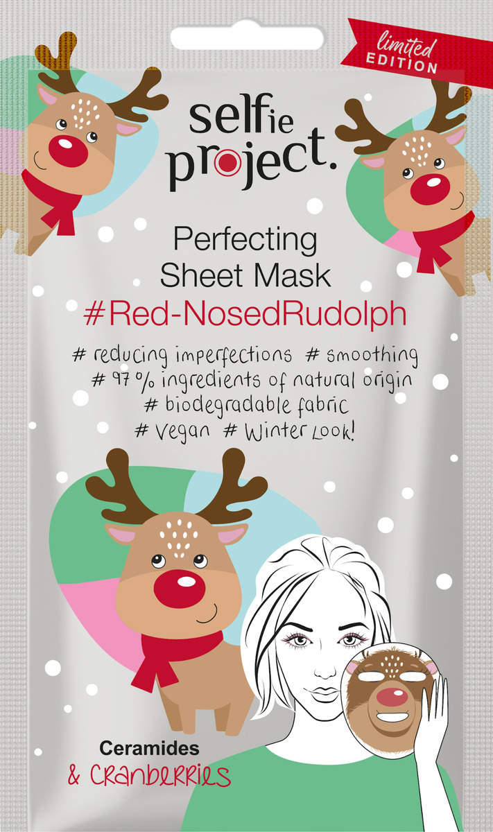 Bild 1 von Selfie Project Tuchmaske #Red-Nosed Rudolph