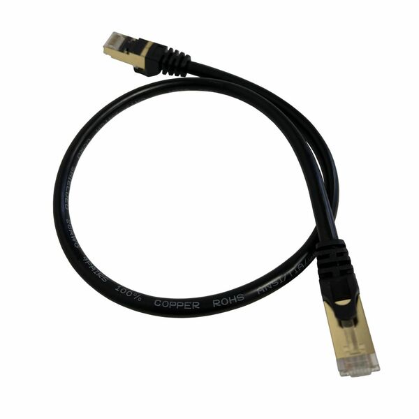 Bild 1 von Vago-Tools CAT7 Patchkabel Netzwerkkabel schwarz 0,5m rund