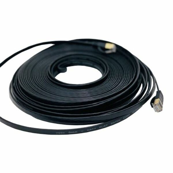 Bild 1 von Vago-Tools CAT7 Patchkabel Netzwerkkabel schwarz 5m flach