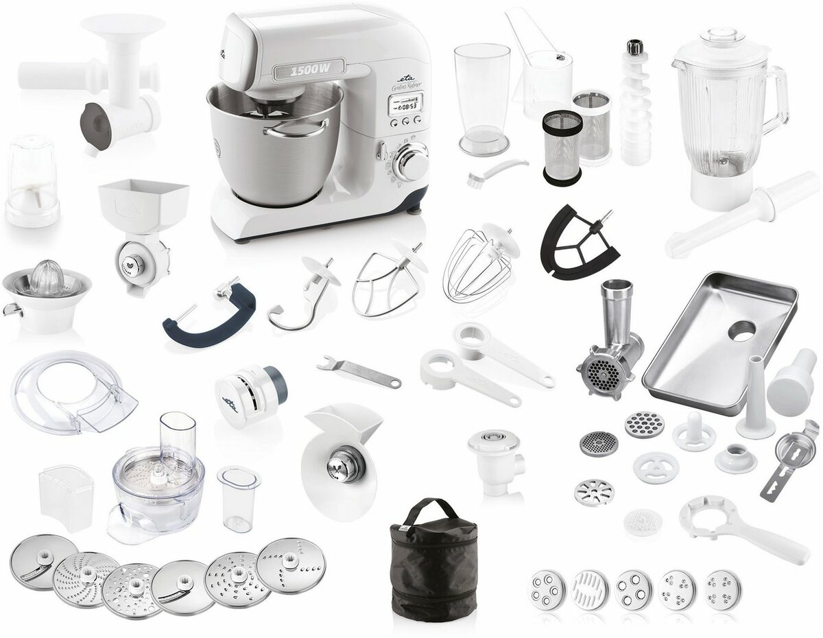 Bild 1 von eta Küchenmaschine ETA003890020 Gratus Kuliner II, 1500 W, 6,7 l Schüssel, mit Metall-Gehäuse, mit LCD Display und sehr viel Zubehör