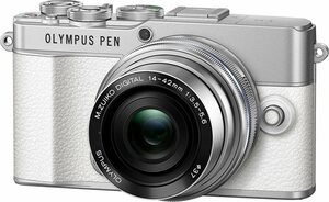 Olympus E‑P7 Systemkamera (M. Zuiko Digital ED 14-42mm F3.5-5.6 EZ Pancake, 20,3 MP, 3x opt. Zoom, Bluetooth, WLAN)