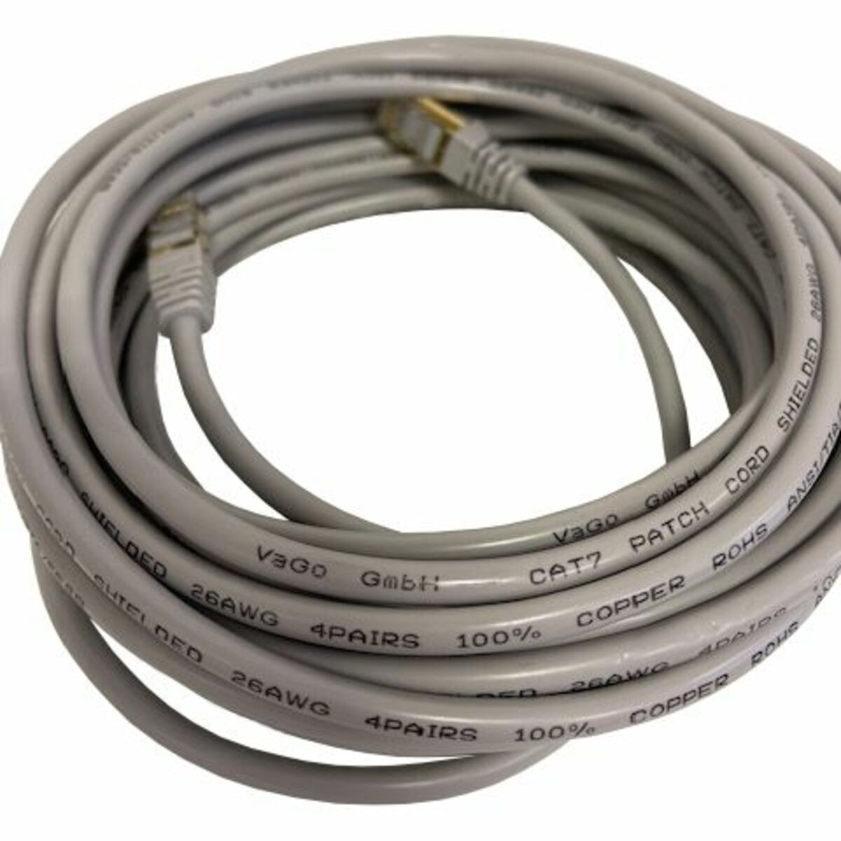 Bild 1 von Vago-Tools CAT7 Patchkabel Netzwerkkabel grau 20m rund