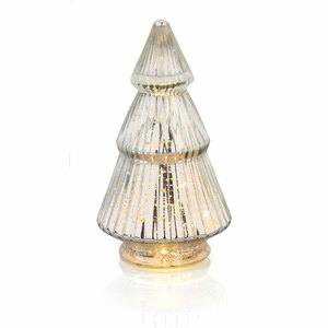LED Weihnachtsbaum Glas Silberoptik 19 cm