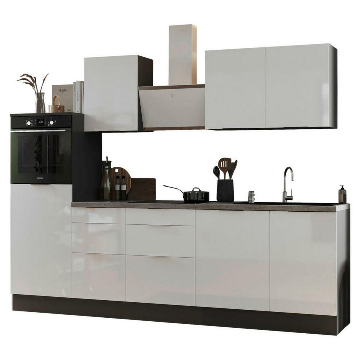 Bild 1 von Respekta Küchenblock Elisabeth weiß Hochglanz B/H/T: ca. 280x225x60 cm