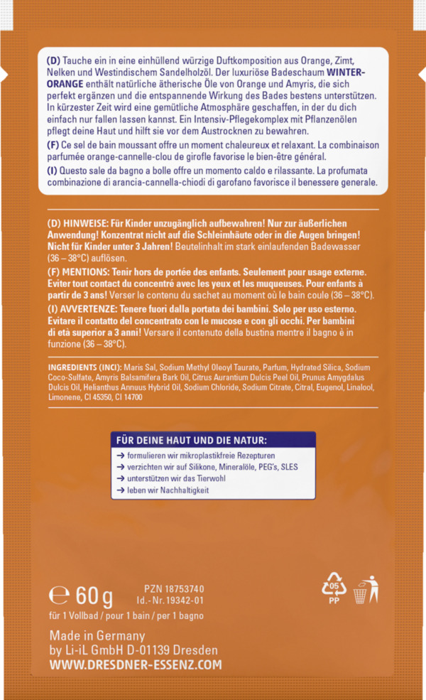 Bild 2 von Dresdner Essenz Badeschaum Winterorange