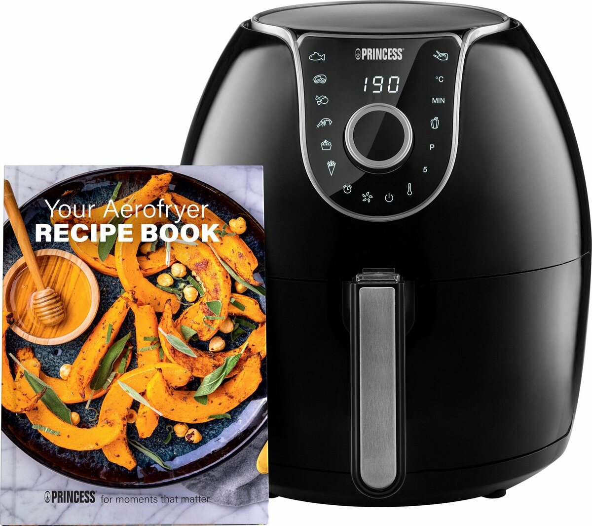 Bild 1 von PRINCESS Heißluftfritteuse XXL 182055, 1700 W, digitales Display mit 8 Programmen, 5,2L