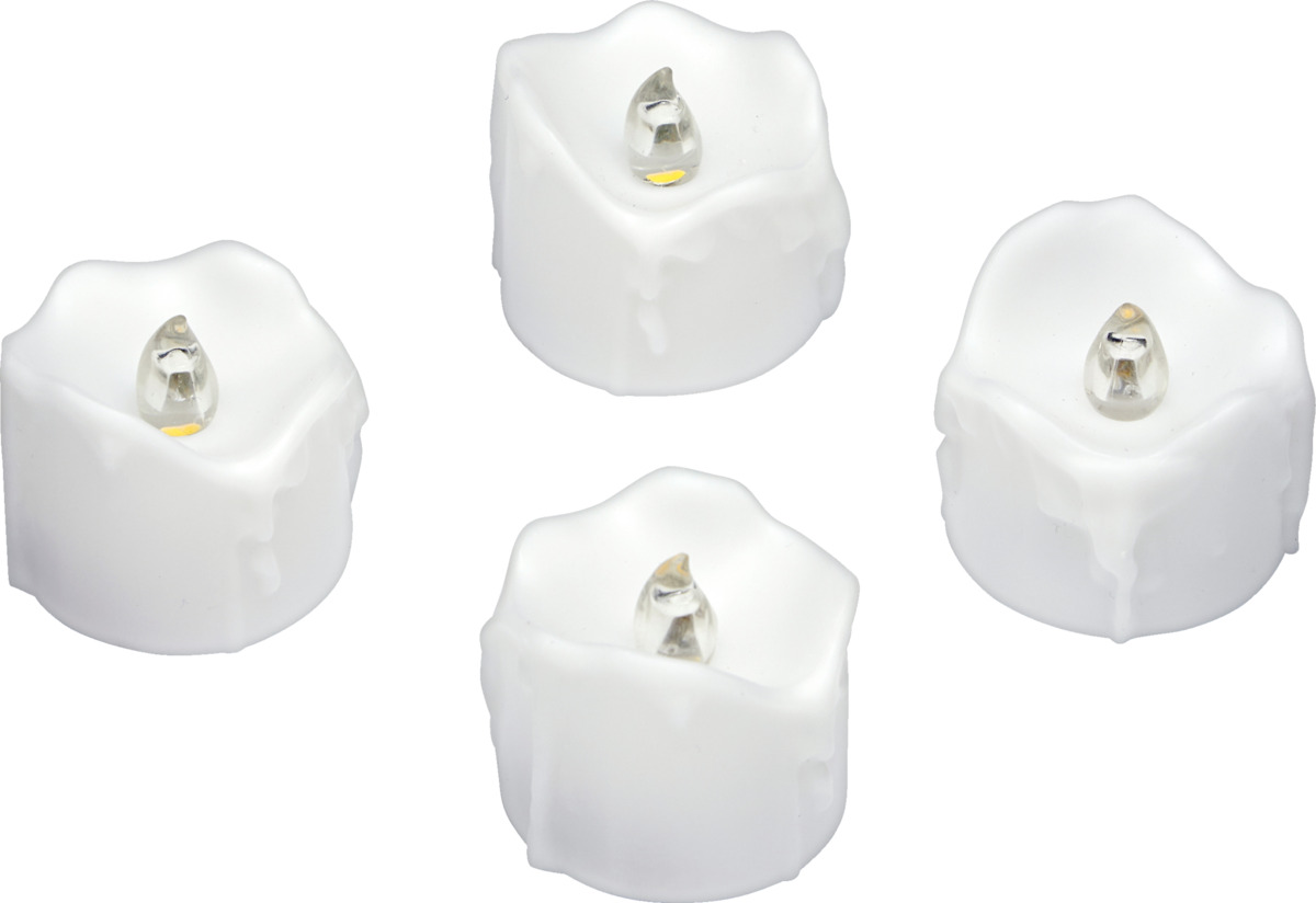 Bild 2 von IDEENWELT 4er Set LED-Teelichte Wachsoptik