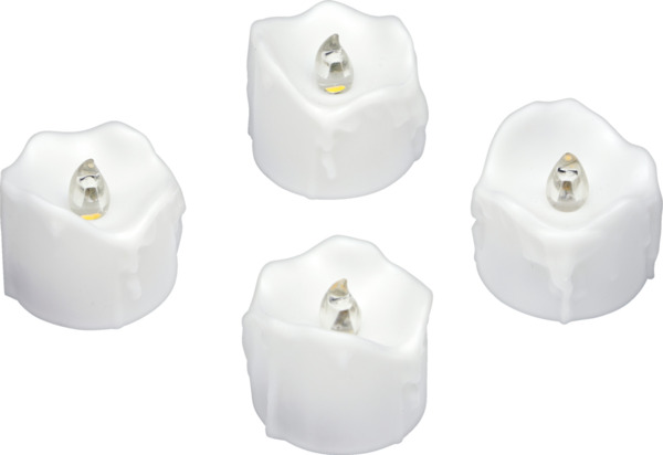 Bild 2 von IDEENWELT 4er Set LED-Teelichte Wachsoptik